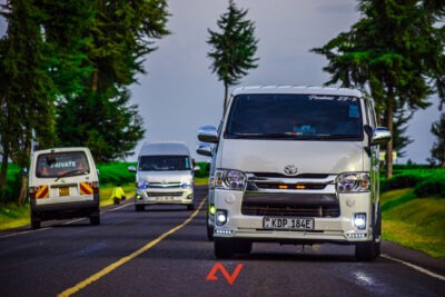 Corporate vans for hire Kenya lineup